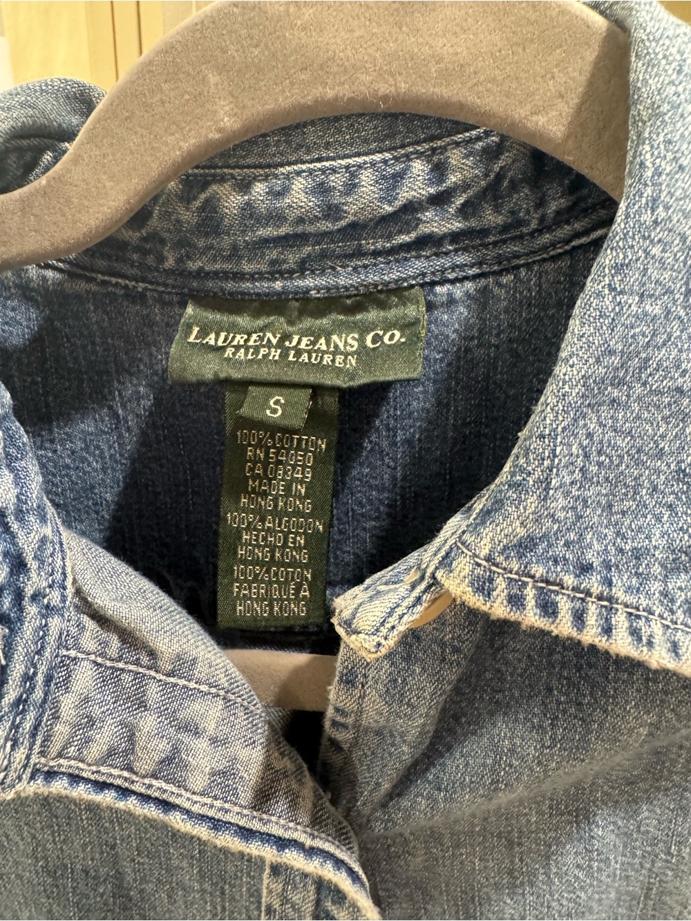 Vintage Ralph Lauren Lauren Jeans Co Denim Button Down Crest Shirt Small - Picture 3 of 3